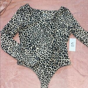 Leopard Print Long Sleeve Bodysuit